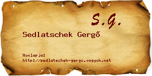 Sedlatschek Gergő névjegykártya