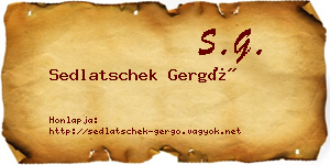 Sedlatschek Gergő névjegykártya