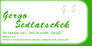 gergo sedlatschek business card